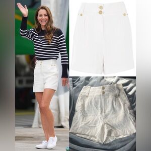 NWOT Holland Cooper Tailored Linen Short in Oyster ASO Kate Middleton - UK8/US4